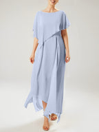 Vestidos de madre de la novia con mangas cortas, corte tubo/columna y borlas