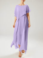 Vestidos de madre de la novia con mangas cortas, corte tubo/columna y borlas