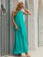Vestidos de gasa largos de talla grande para madre de la novia, vestido formal de dama de honor para graduación SY28019 