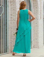 Vestidos de gasa largos de talla grande para madre de la novia, vestido formal de dama de honor para graduación SY28019 