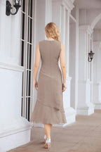 Vestido formal de fiesta Sunnderly de dos piezas, corte A, para madre de la novia, SY28072 