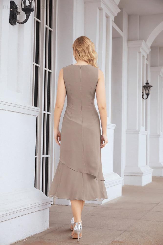 Vestido formal de fiesta Sunnderly de dos piezas, corte A, para madre de la novia, SY28072 