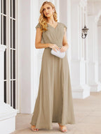 Vestidos de dama de honor Sunnderly con capa, vestido formal de fiesta con espalda descubierta para madre de la novia SY28058 