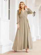 Sunnderly Women's Chiffon Bridesmaid Dress A line Long Sleeves Formal Evening Prom Gown for Wedding Guest SY28032