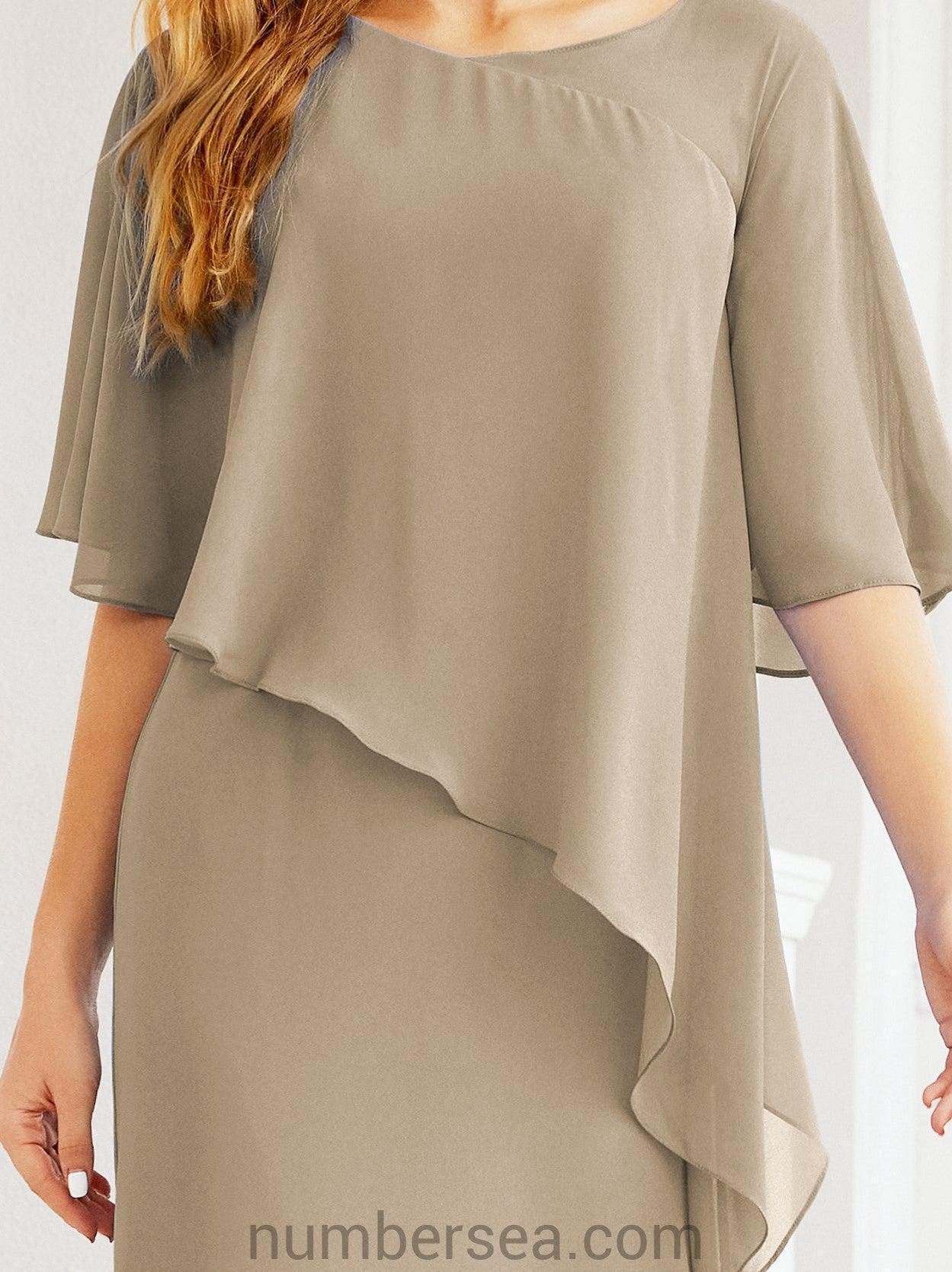 Vestido formal de fiesta Sunnderly, largo, para madre de la novia, con capa con volantes, SY28026 