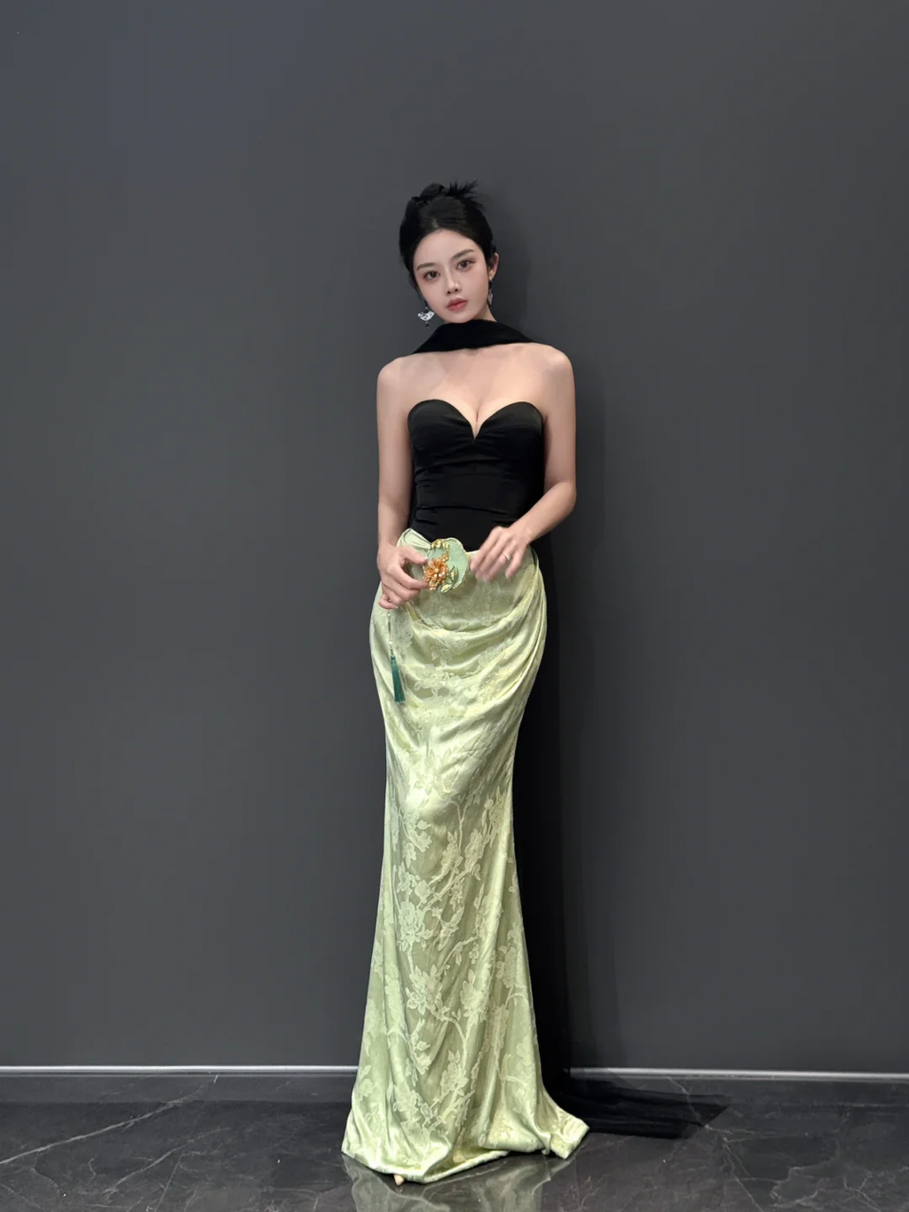 Vintage Trägerloses Satin Meerjungfrau Ballkleid Langes Abendkleid Y8593