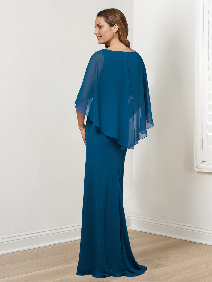 Vestidos de madre de la novia con corte tubo/columna y cuentas