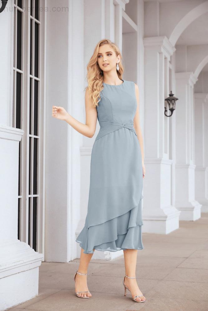 Vestido formal de fiesta Sunnderly de dos piezas, corte A, para madre de la novia, SY28072 