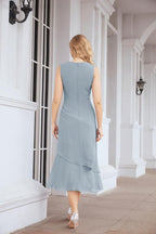 Vestido formal de fiesta Sunnderly de dos piezas, corte A, para madre de la novia, SY28072 