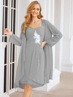 Vestidos de novia Sunnderly con apliques de encaje para la madre de la novia y el novio (SY28066) 