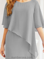 Vestido formal de fiesta Sunnderly, largo, para madre de la novia, con capa con volantes, SY28026 