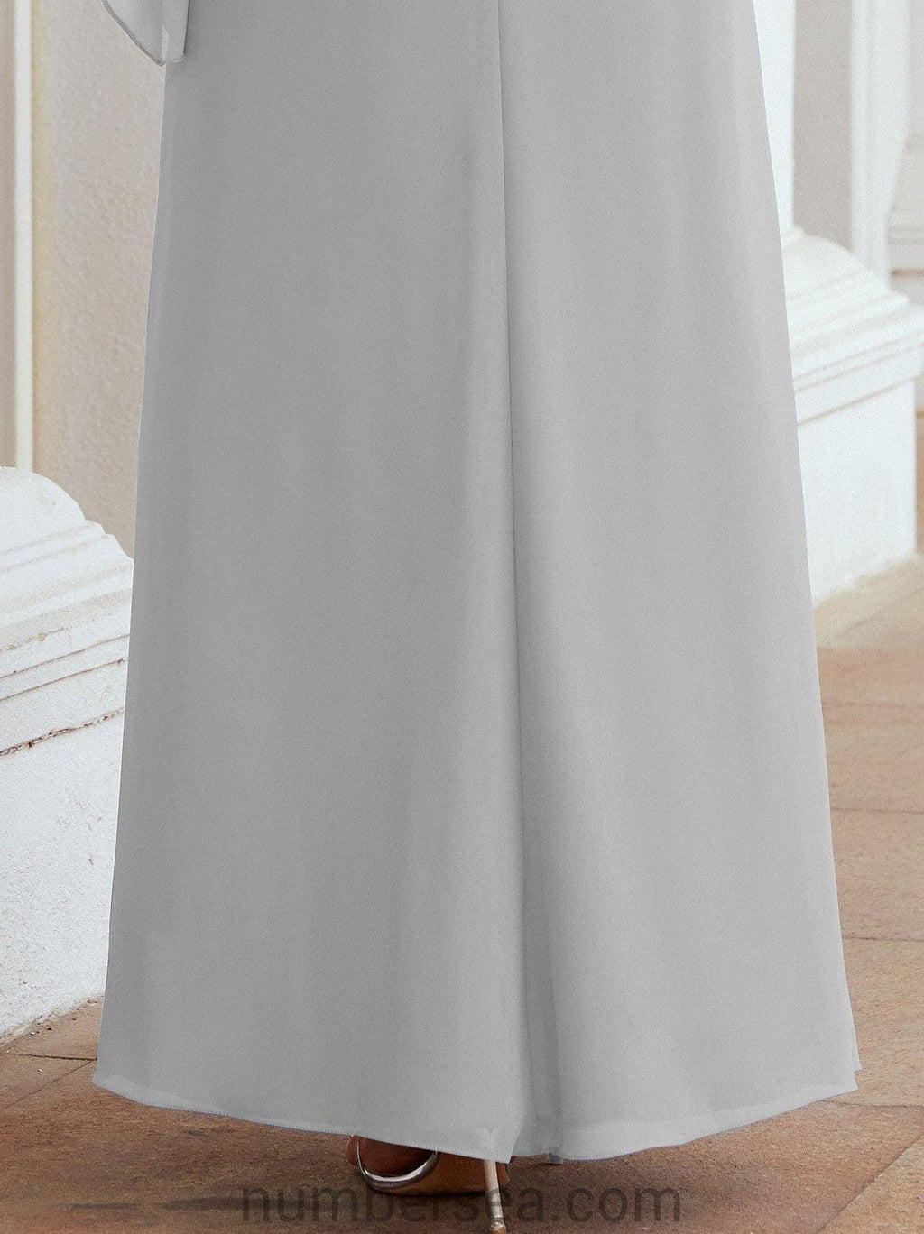 Vestido formal de fiesta Sunnderly, largo, para madre de la novia, con capa con volantes, SY28026 