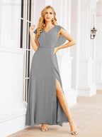 Vestidos de dama de honor Sunnderly con capa, vestido formal de fiesta con espalda descubierta para madre de la novia SY28058 