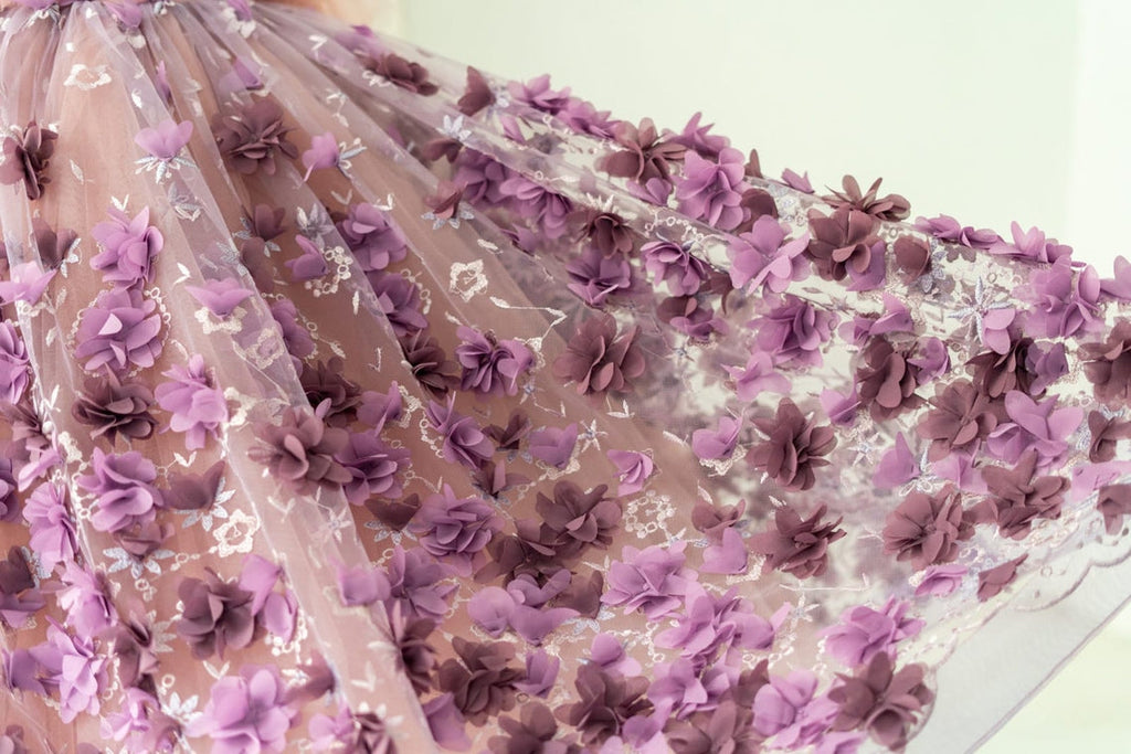 Duchesse-Linie/Princess-Linie 3D-Blumen Tüll Bodenlanges Kleid 