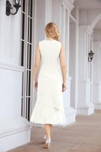 Vestido formal de fiesta Sunnderly de dos piezas, corte A, para madre de la novia, SY28072 