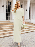 Vestido formal de fiesta Sunnderly, largo, para madre de la novia, con capa con volantes, SY28026 