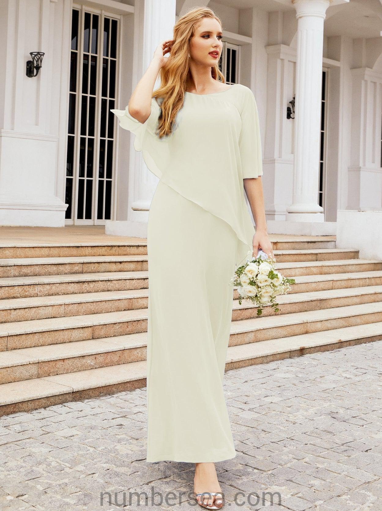 Vestido formal de fiesta Sunnderly, largo, para madre de la novia, con capa con volantes, SY28026 