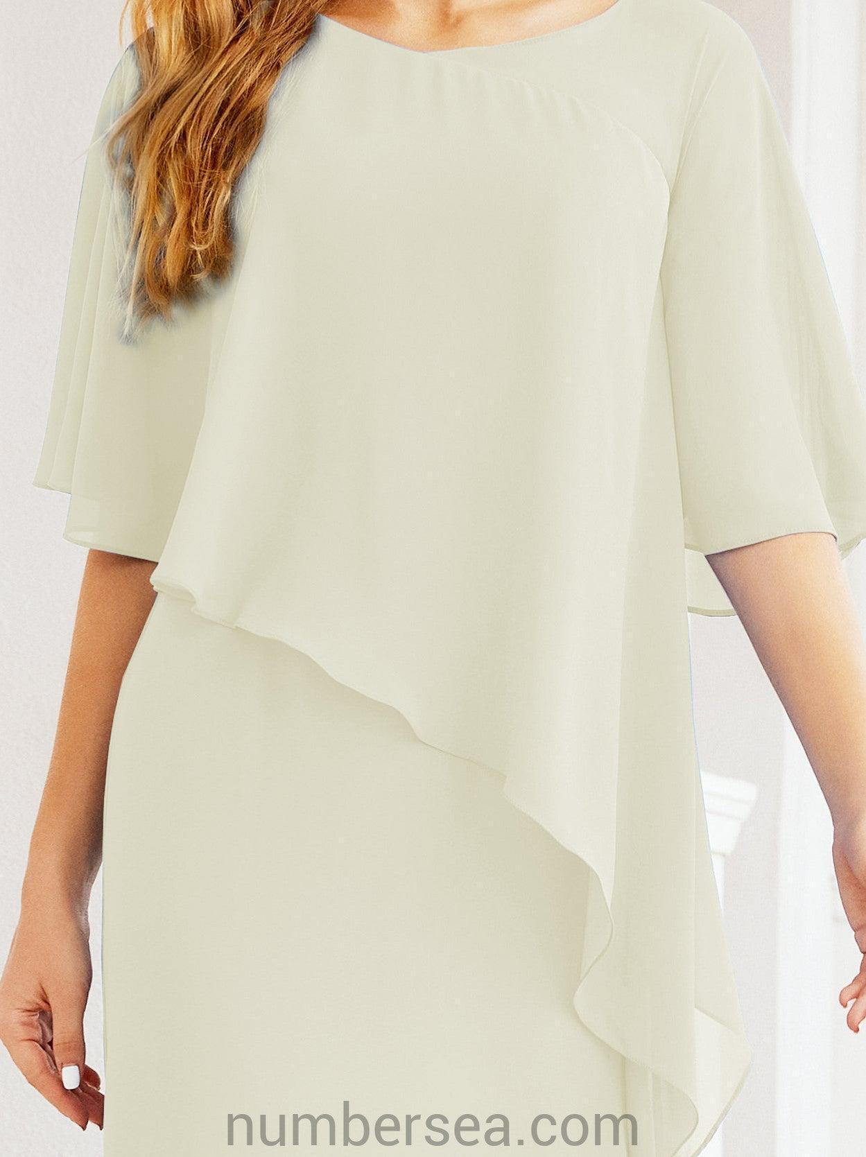 Vestido formal de fiesta Sunnderly, largo, para madre de la novia, con capa con volantes, SY28026 