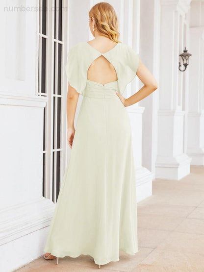 Sunnderly Brautjungfernkleider Cape Formales Ballkleid Rückenfreies Kleid für die Mutter der Braut SY28058 