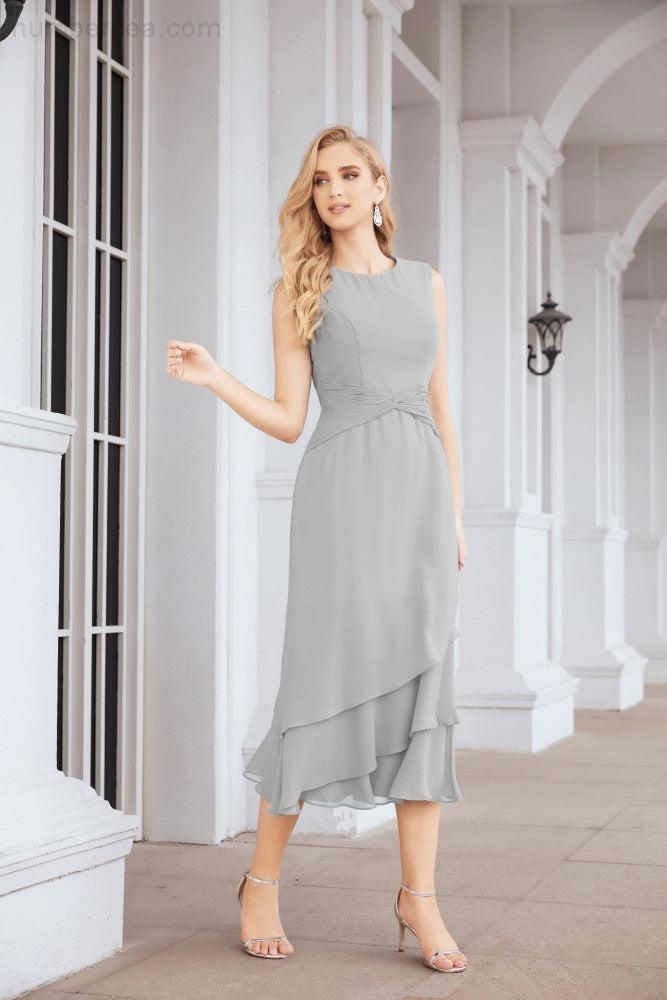 Vestido formal de fiesta Sunnderly de dos piezas, corte A, para madre de la novia, SY28072 