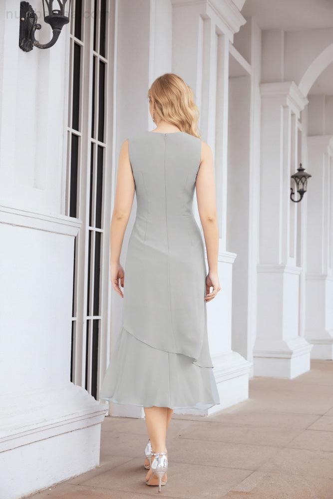 Vestido formal de fiesta Sunnderly de dos piezas, corte A, para madre de la novia, SY28072 