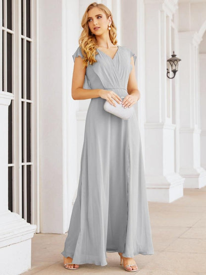 Sunnderly Brautjungfernkleider Cape Formales Ballkleid Rückenfreies Kleid für die Mutter der Braut SY28058 