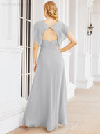 Vestidos de dama de honor Sunnderly con capa, vestido formal de fiesta con espalda descubierta para madre de la novia SY28058 