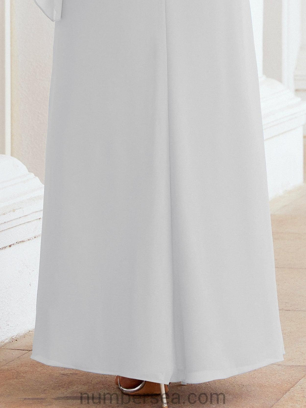 Vestido formal de fiesta Sunnderly, largo, para madre de la novia, con capa con volantes, SY28026 