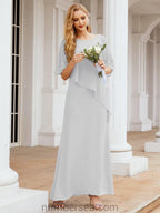 Vestido formal de fiesta Sunnderly, largo, para madre de la novia, con capa con volantes, SY28026 