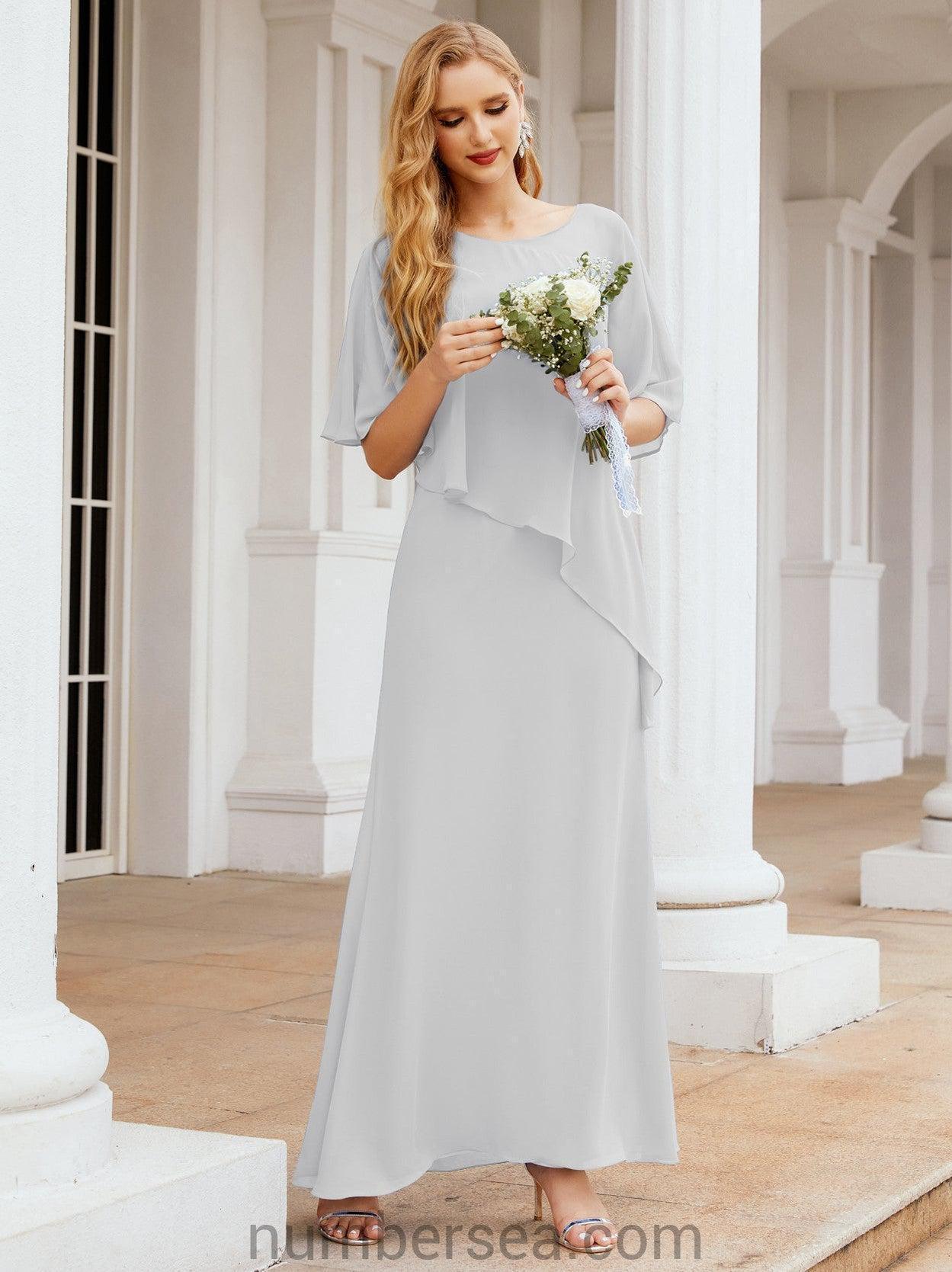Vestido formal de fiesta Sunnderly, largo, para madre de la novia, con capa con volantes, SY28026 