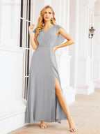 Vestidos de dama de honor Sunnderly con capa, vestido formal de fiesta con espalda descubierta para madre de la novia SY28058 