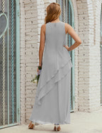 Vestidos de gasa largos de talla grande para madre de la novia, vestido formal de dama de honor para graduación SY28019 