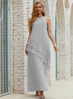 Vestidos de gasa largos de talla grande para madre de la novia, vestido formal de dama de honor para graduación SY28019 