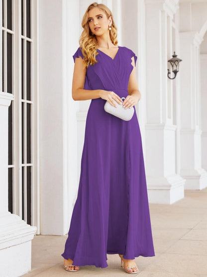 Sunnderly Brautjungfernkleider Cape Formales Ballkleid Rückenfreies Kleid für die Mutter der Braut SY28058 