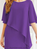 Vestido formal de fiesta Sunnderly, largo, para madre de la novia, con capa con volantes, SY28026 