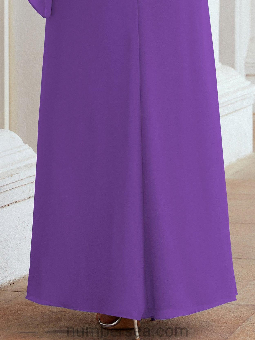 Vestido formal de fiesta Sunnderly, largo, para madre de la novia, con capa con volantes, SY28026 