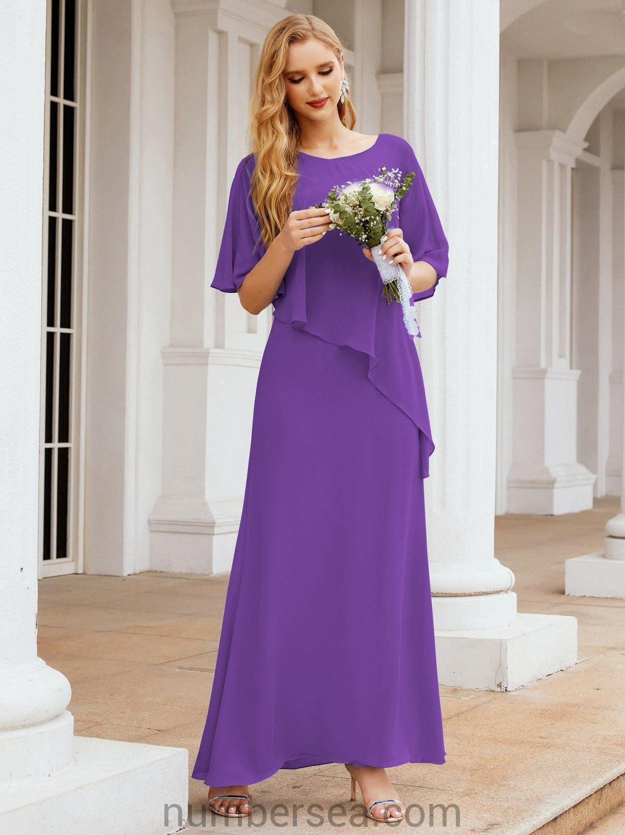 Vestido formal de fiesta Sunnderly, largo, para madre de la novia, con capa con volantes, SY28026 