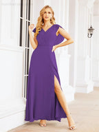Vestidos de dama de honor Sunnderly con capa, vestido formal de fiesta con espalda descubierta para madre de la novia SY28058 