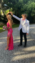 Spaghettiträger Langes Ballkleid Mit Schnürung Hinten Pailletten Abendkleid Y35
