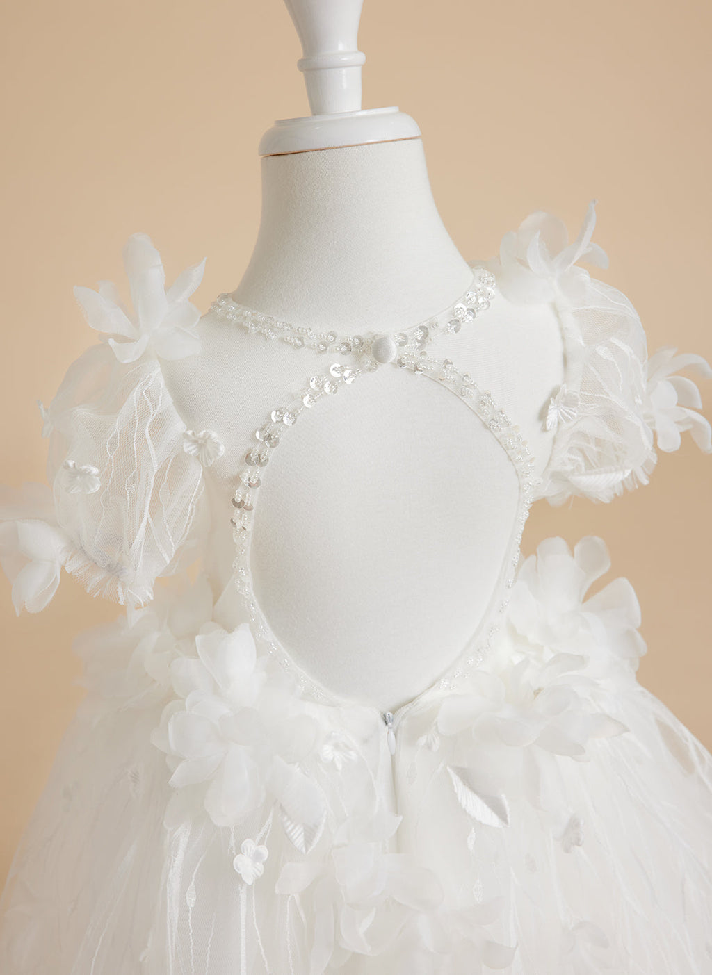 Ballkleid/Princess-Linie Tüll Wadenlang Weiß Baby Mädchen Kleid 