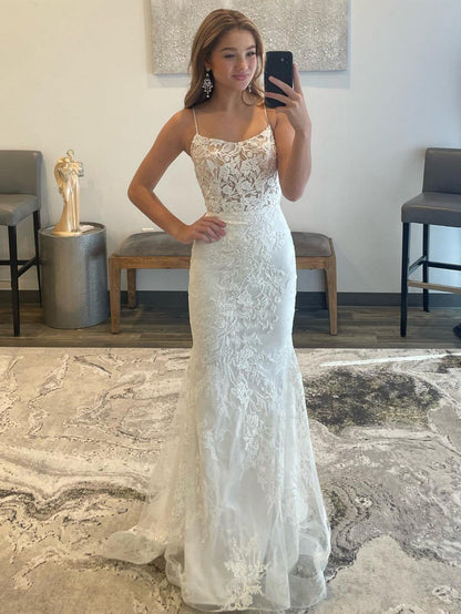 Billie | White Mermaid Prom Dress Long Evening Dress