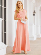 Vestidos de dama de honor Sunnderly con capa, vestido formal de fiesta con espalda descubierta para madre de la novia SY28058 