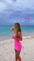 Hot Pink Spaghettiträger Bodycon Kleid, Sexy Enges Homecoming Kleid Y2951