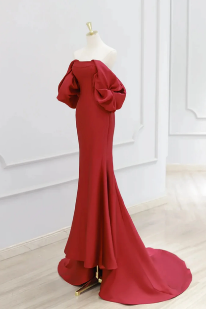 Vestido de fiesta de satén con corte sirena y encantador vestido de noche vintage Y4371