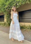 Einzigartiges weißes langes Abendkleid trägerlos mehrlagig A-Linie Party Ballkleid Y7552