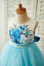 Duchesse-Linie/Princess-Linie Satin Tüll Bodenlanges Kleid (2003227804) 