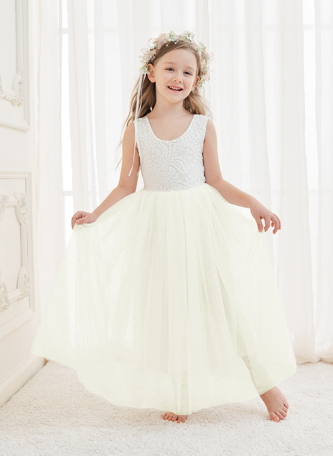 Enchanted Tulle Lace Flower Girl Dress
