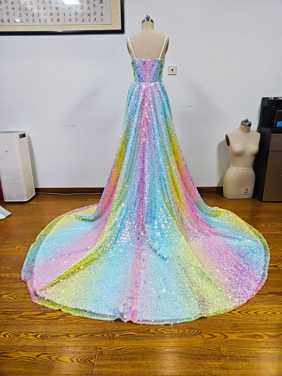 Vestido de fiesta de tul brillante con lentejuelas, corte A, vestido de noche Y8378