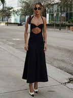 TARUXY Hollow Out Sexy Dress For Women 2024 New Backless Slim Sleeveless Sundress Femme Party Sexy Bandage Evening Dress Woman