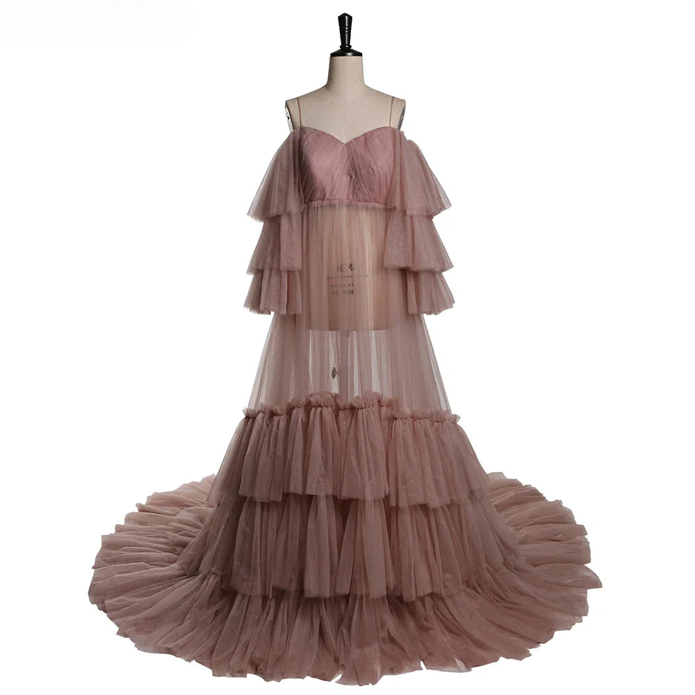 Elegantes vestidos de maternidad con hombros descubiertos para sesiones de fotos, vestido maxi para mujeres embarazadas, accesorios de fotografía, vestido largo de embarazo 